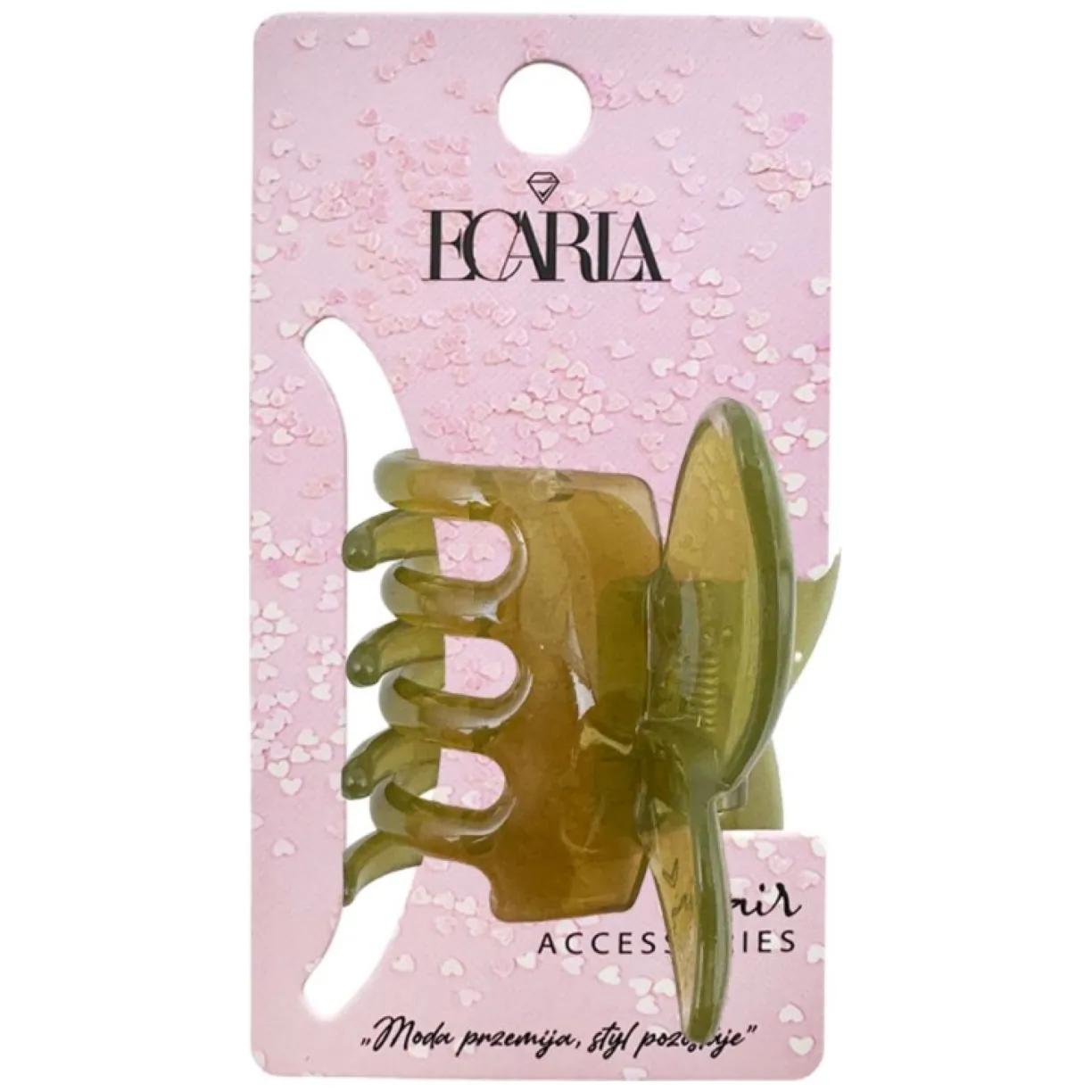 Spinka do włosów klamra motylek przezroczysty zieleń 6 cm SP244ZIE