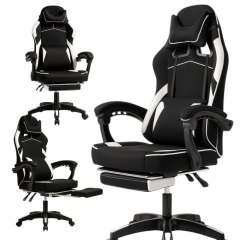 Fotel gamingowy obrotowy VECTOR z masażerem i podnóżkiem KO48B