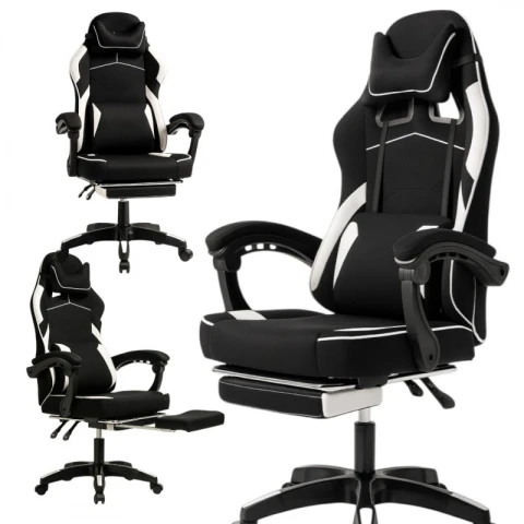 Fotel gamingowy obrotowy VECTOR z masażerem i podnóżkiem KO48B