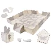 Mata edukacyjna piankowa puzzle szara ecru 36 elementów 150x150cm