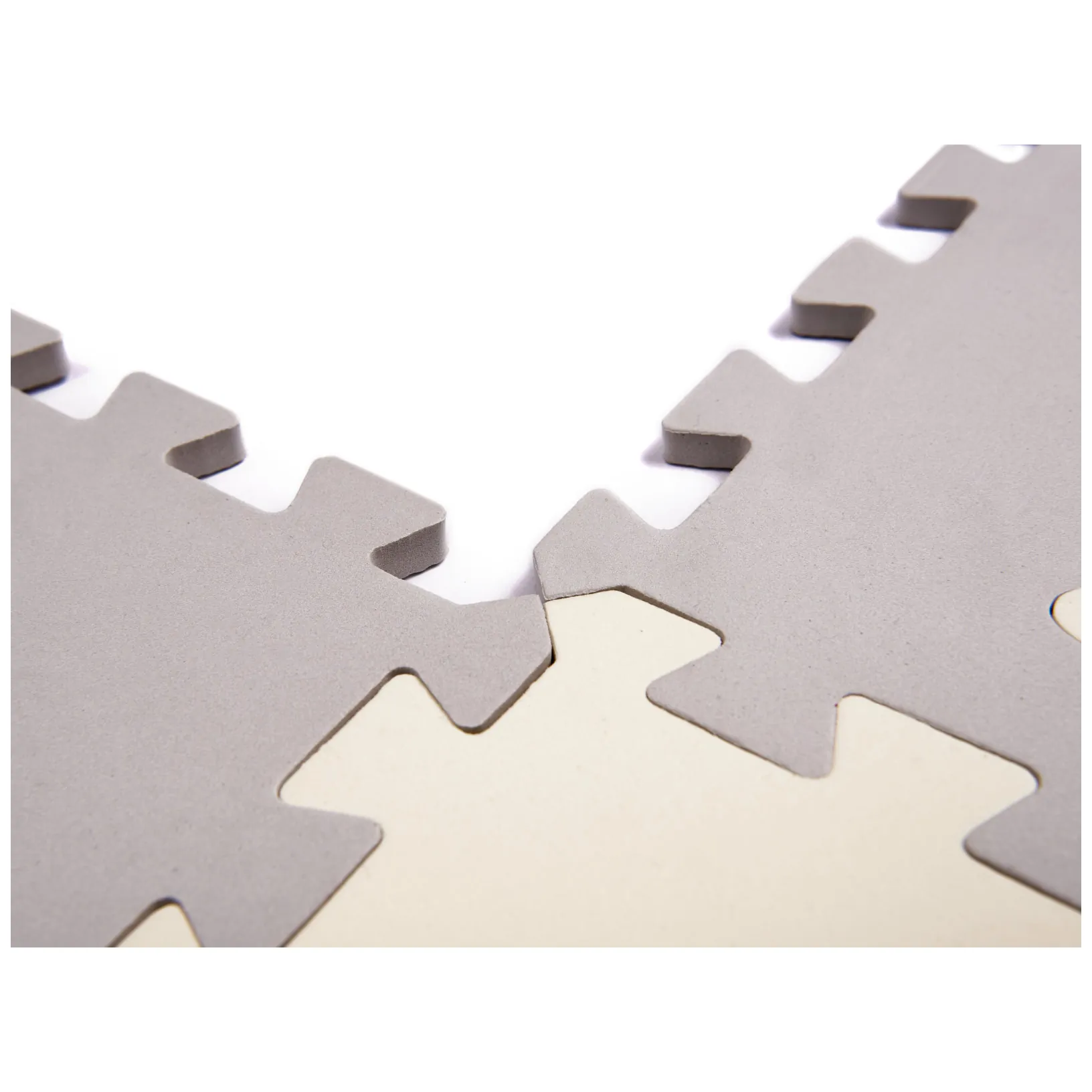 Mata piankowa puzzle edukacyjna szara ecru 36 elementów 150x150 cm - obrazek 5
