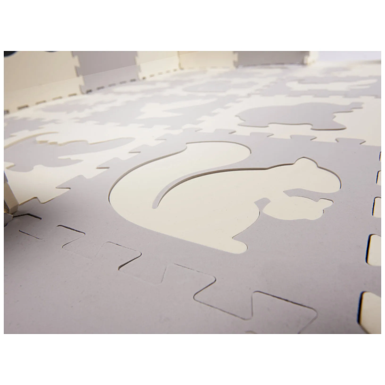 Mata piankowa puzzle edukacyjna szara ecru 36 elementów 150x150 cm - obrazek 7