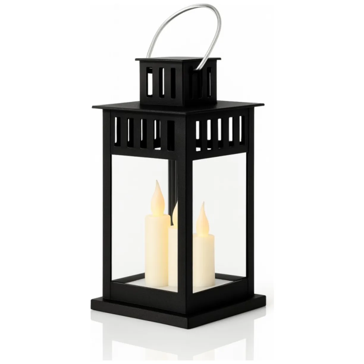 Lampion dekoracyjny LED z imitacją świecy 8 x 15 cm - LAMP57CZ - obrazek 2