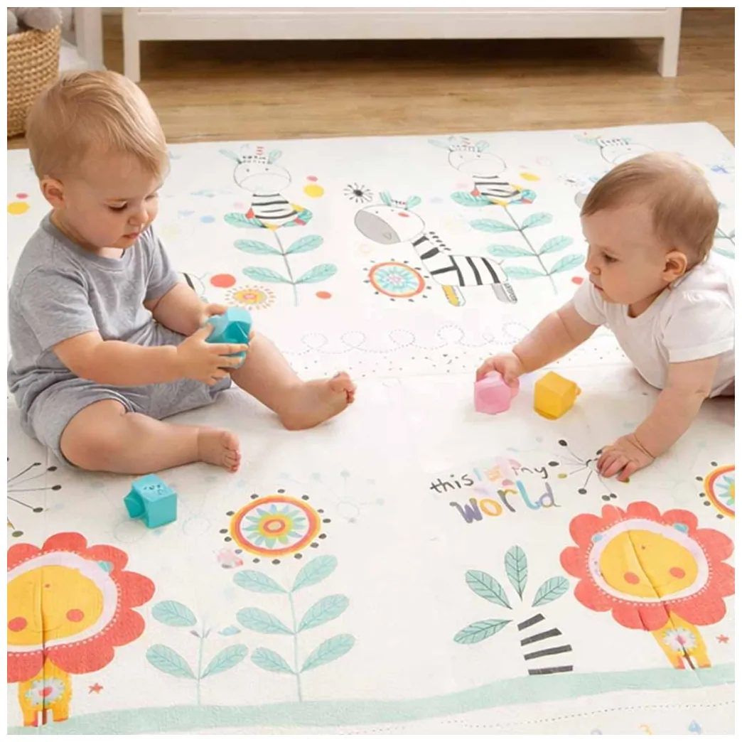 Mata edukacyjna piankowa składana dwustronna 180x200 cm ze zwierzętami - obrazek 11
