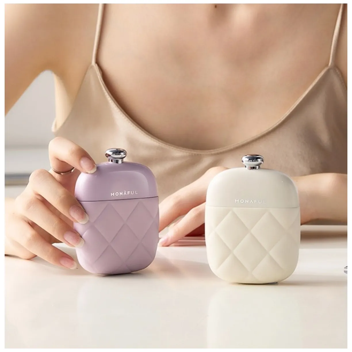 Zestaw akcesoriów etui do paznokci manicure kremowy 9,5cmx7cm AK10K - obrazek 4