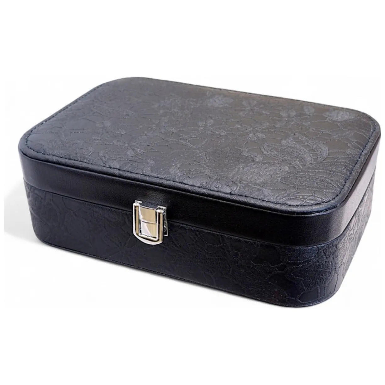 Szkatułka na biżuterię, etui, organizer, pudełko czarna koronka PD157CZ - obrazek 3
