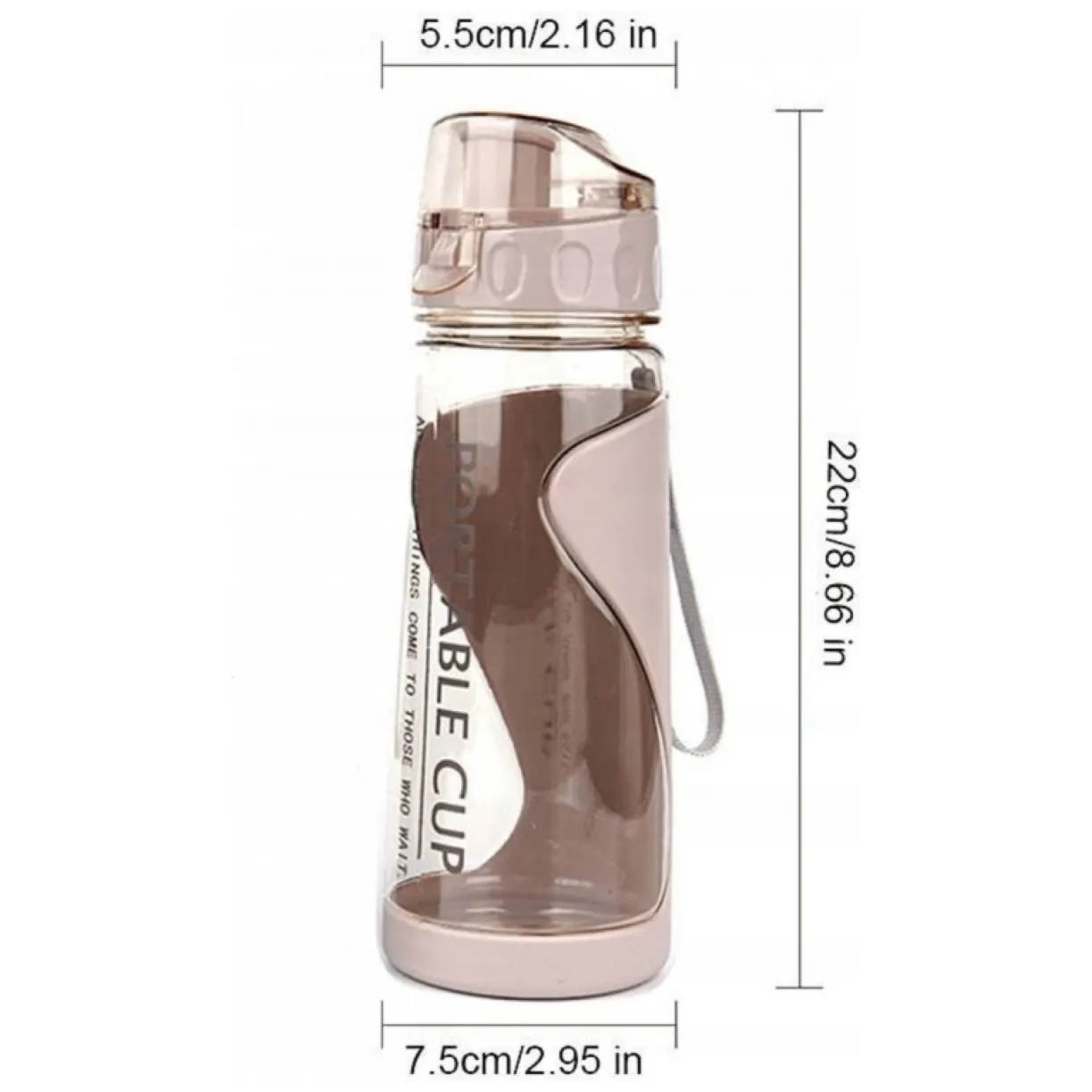 BUTELKA NA WODĘ BIDON NA SIŁOWNIĘ FITNESS 600ml przenośny mały BD02 - obrazek 6