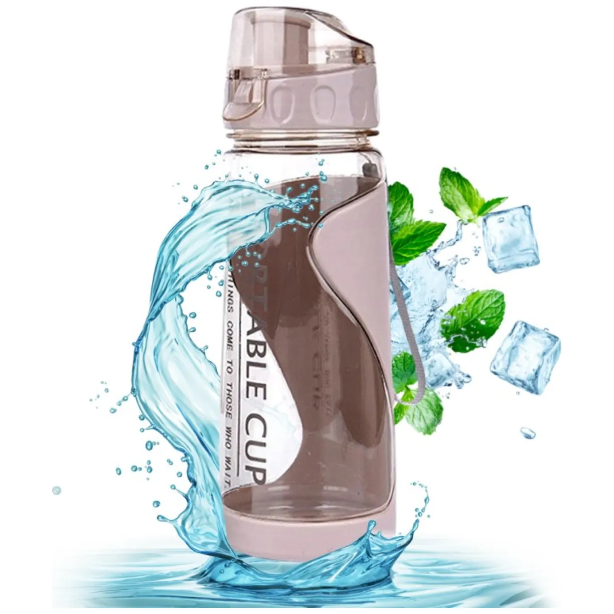 BUTELKA NA WODĘ BIDON NA SIŁOWNIĘ FITNESS 600ml przenośny mały BD02