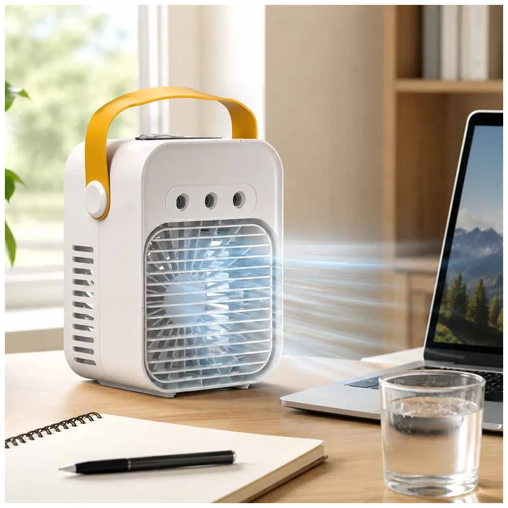 Klimator przenośny klimatyzer biurkowy mini klimatyzator na wodę 3w1 USB LED - obrazek 12