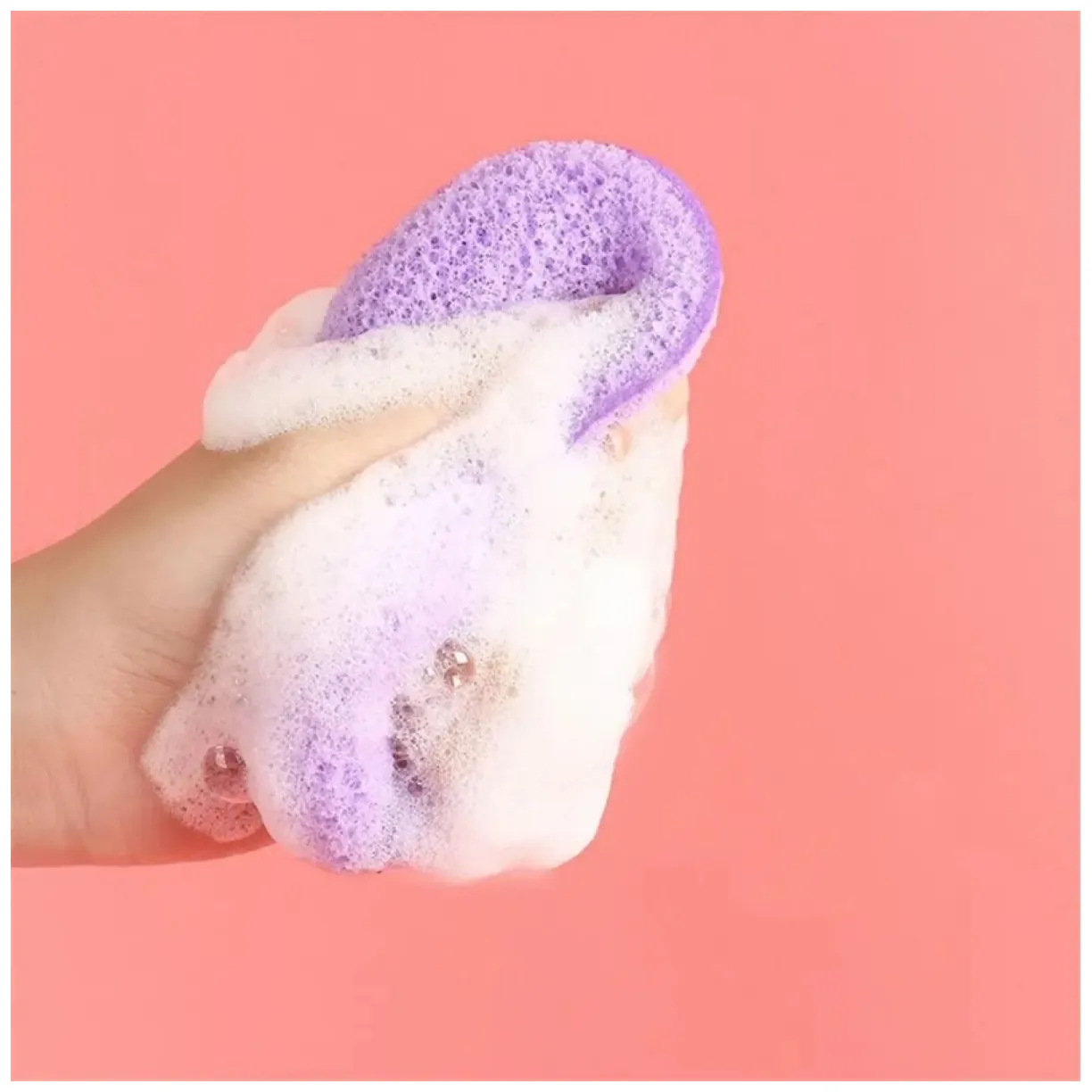 Gąbeczka do mycia twarzy na mokro, delikatny peeling 6,5x11cm 2 szt GB19 - obrazek 5