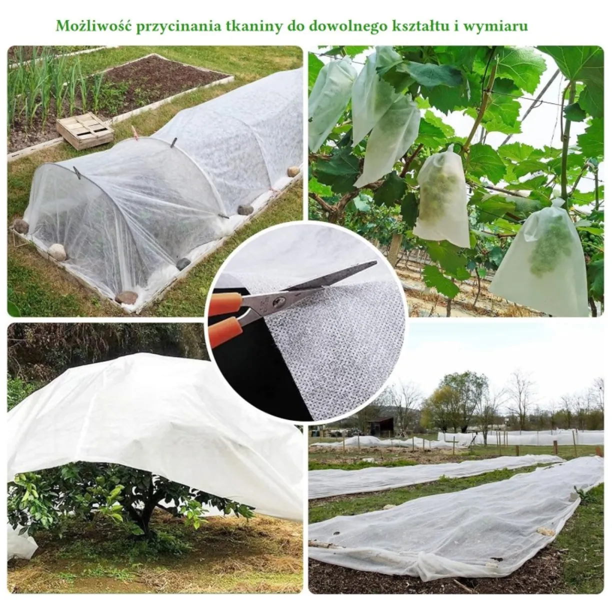 Wielozadaniowa agrowłóknina okryciowa, ogrodowa, wiosenna, biała 2,5 x 5 m OA02 - obrazek 4