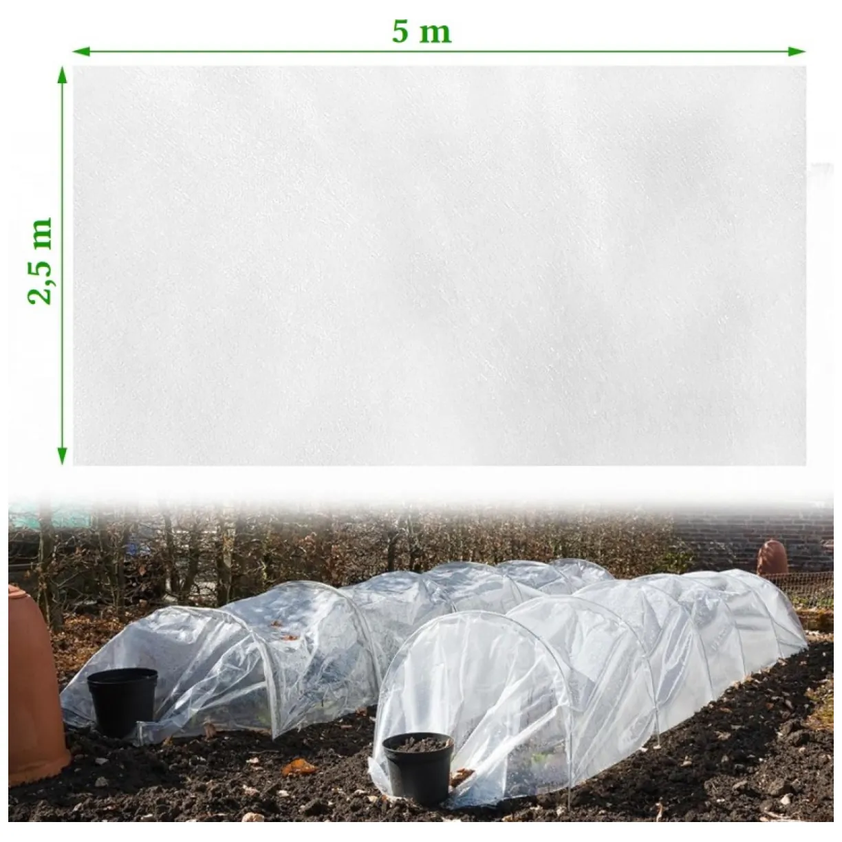 Wielozadaniowa agrowłóknina okryciowa, ogrodowa, wiosenna, biała 2,5 x 5 m OA02 - obrazek 8