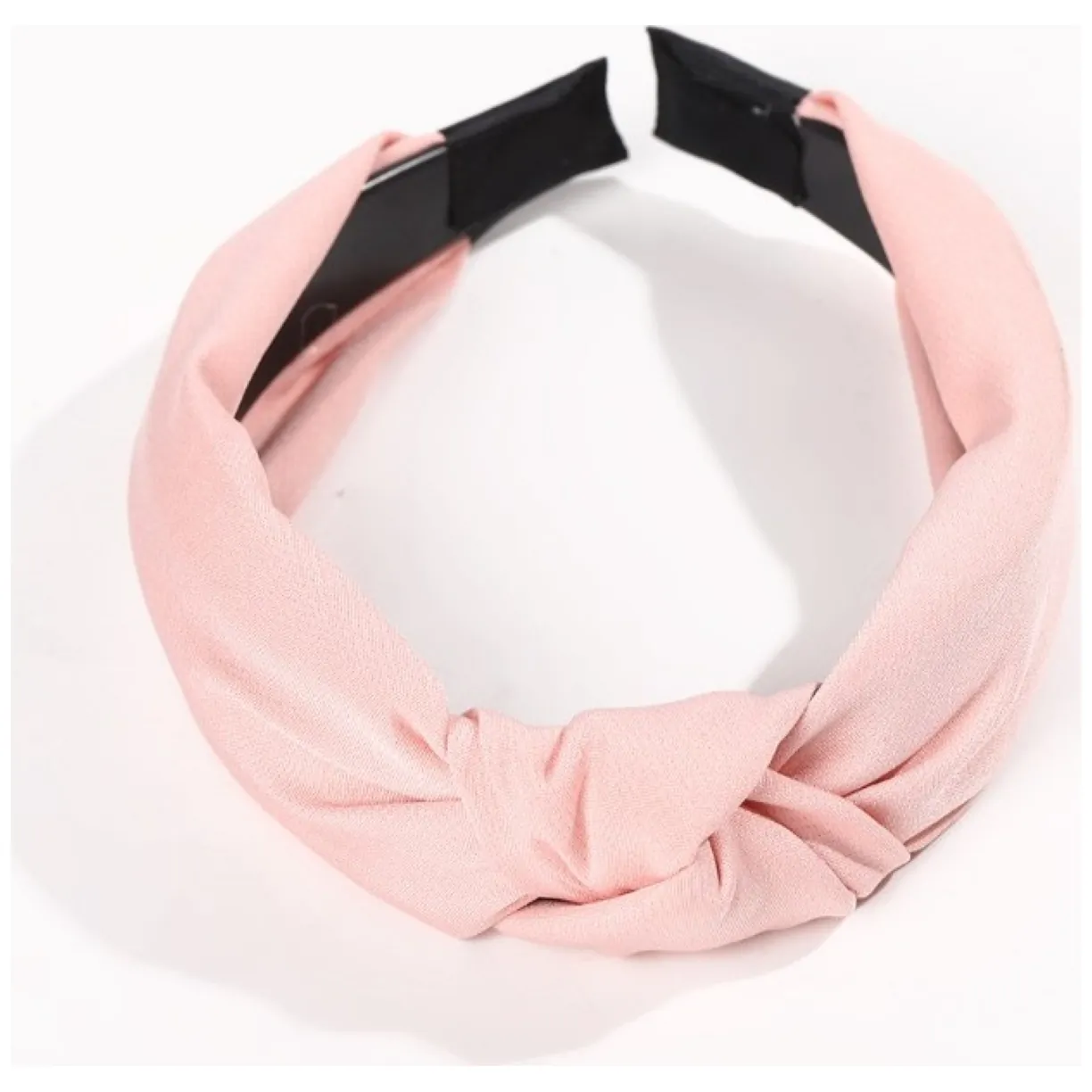 Opaska turban z materiału różowa O228R - obrazek 3