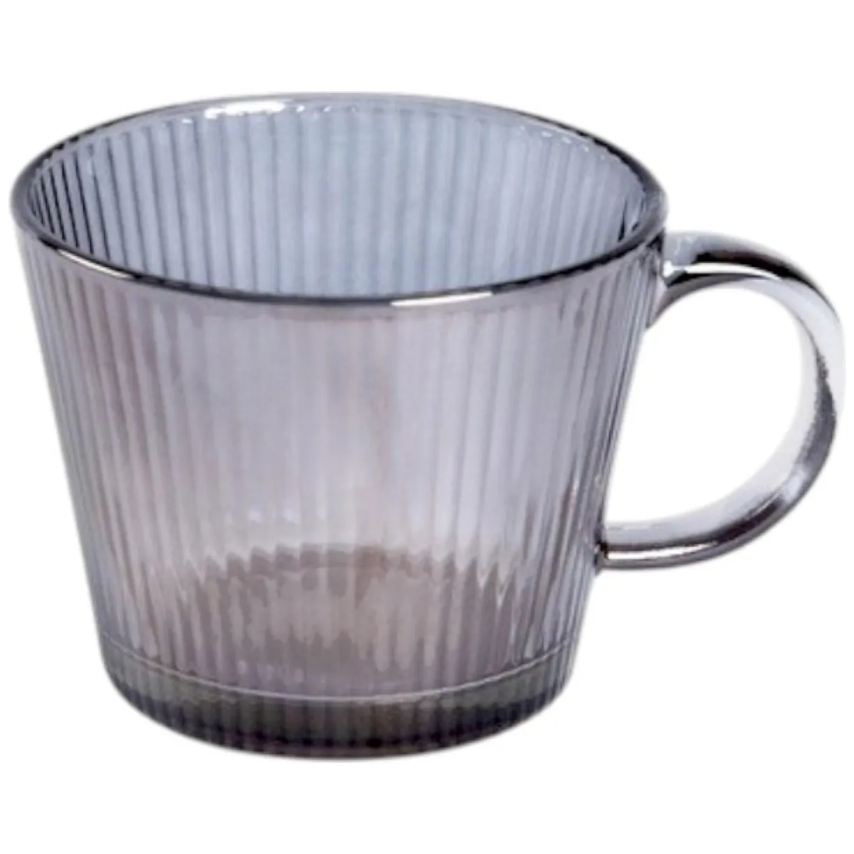 Filiżanka szklanka ryflowana duża grafit, szara 380 ml 1szt - obrazek 2