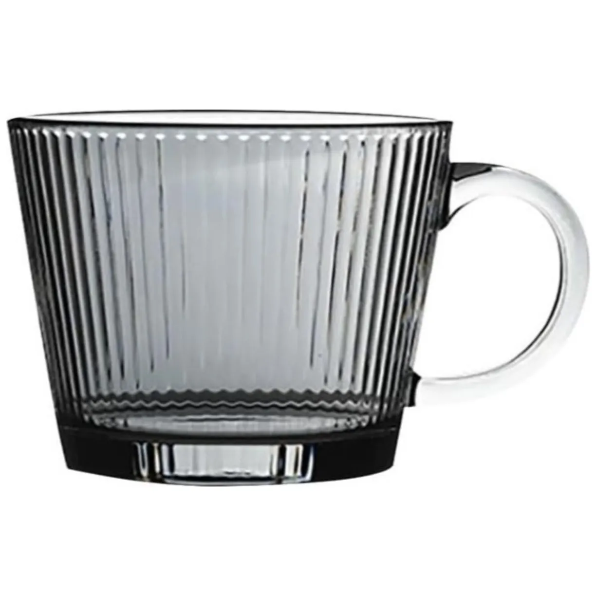 Filiżanka szklanka ryflowana duża grafit, szara 380 ml 1szt - obrazek 7