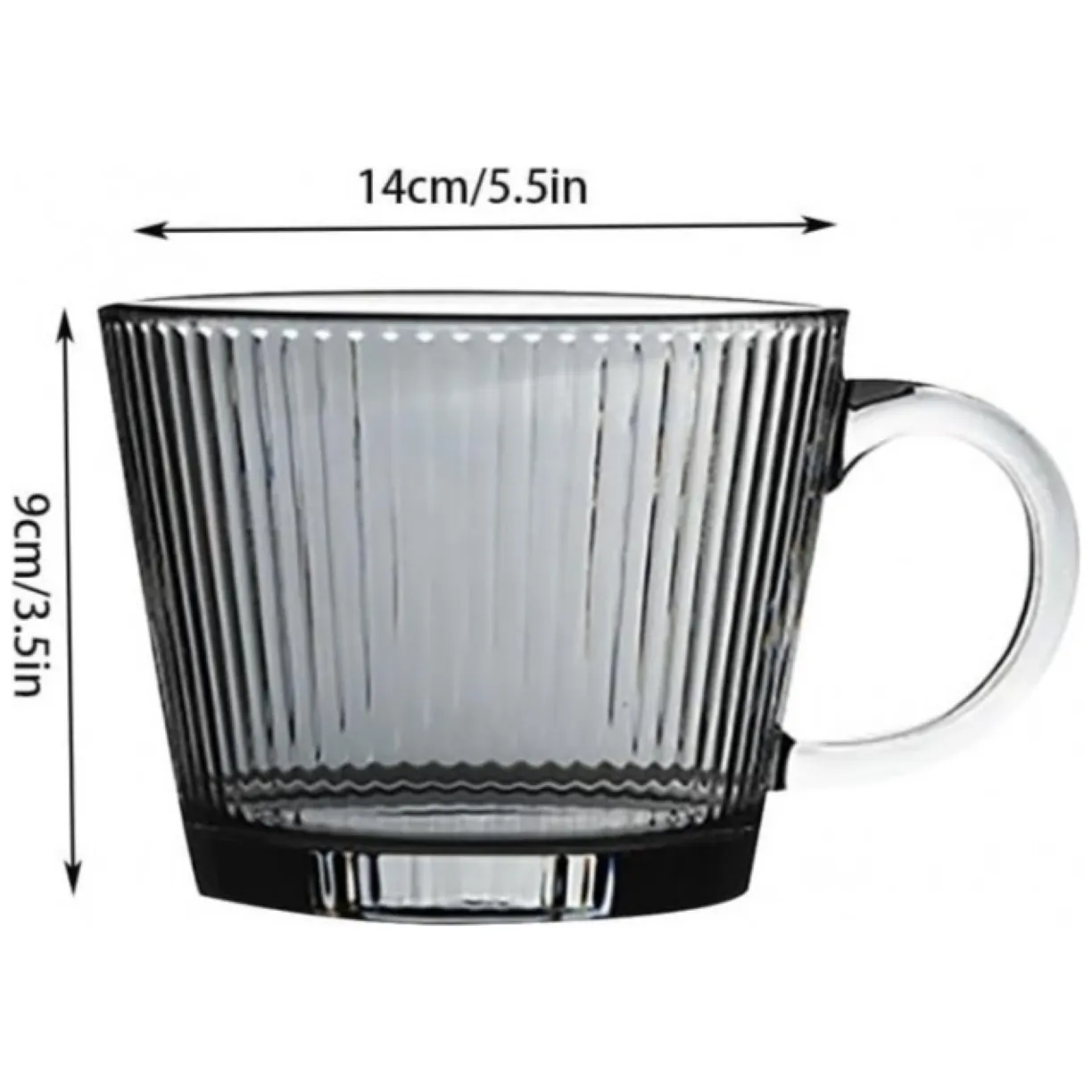 Filiżanka szklanka ryflowana duża grafit, szara 380 ml 1szt - obrazek 8