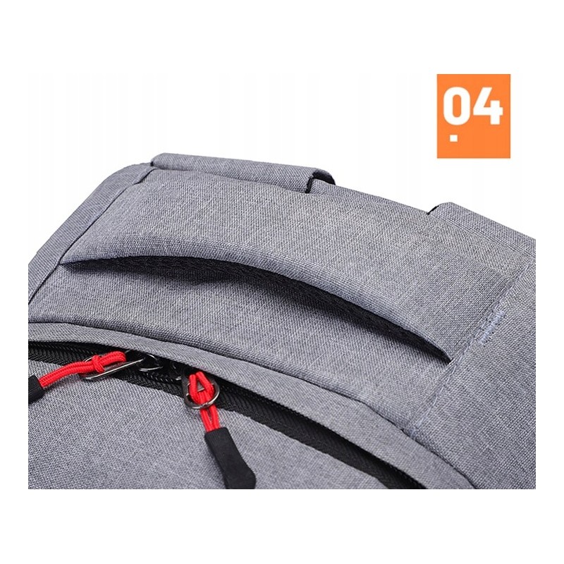 Plecak sportowy USB szary PL150WZ2 - obrazek 6
