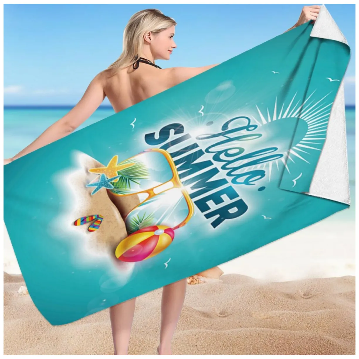 Ręcznik plażowy prostokątny HELLO SUMMER 150x70 REC54WZ5