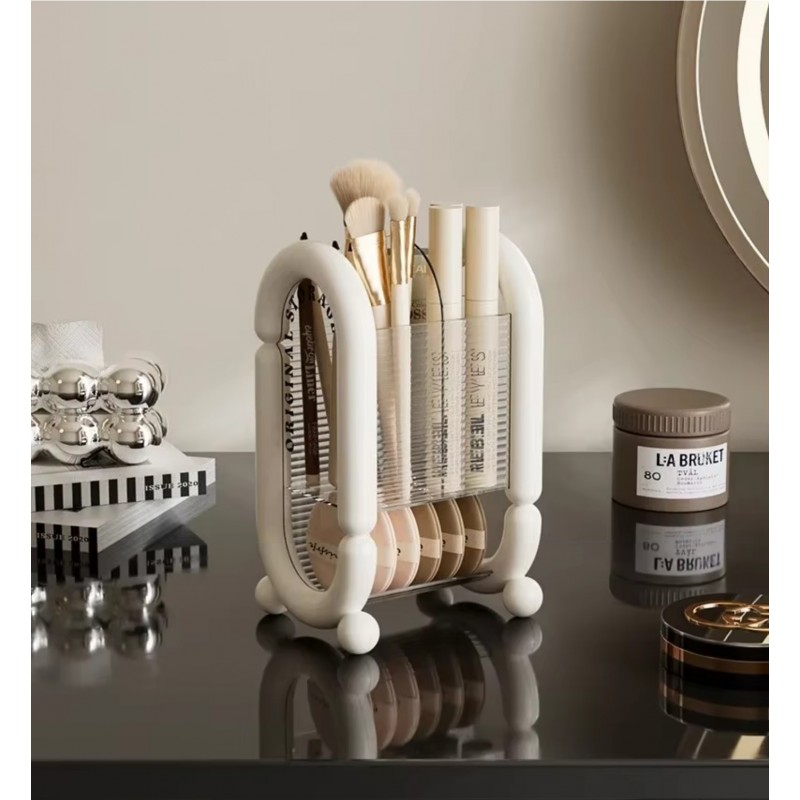 Organizer na pędzle, kosmetyki kremowy 20cm x 12cm CB59 - obrazek 4