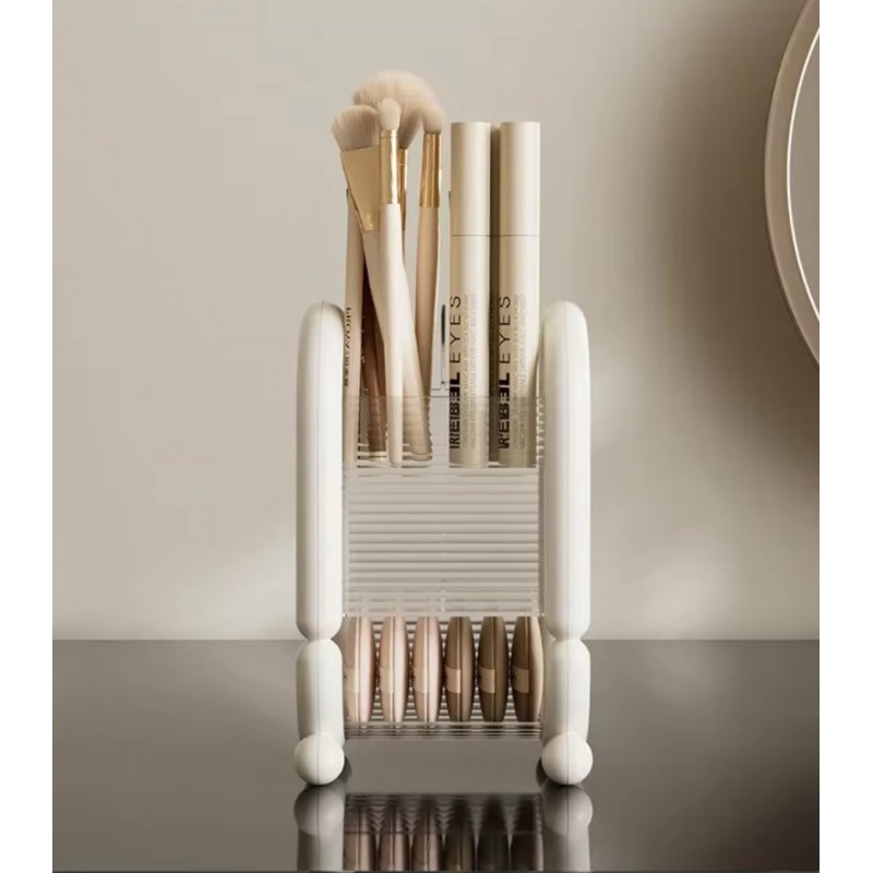 Organizer na pędzle, kosmetyki kremowy 20cm x 12cm CB59 - obrazek 5