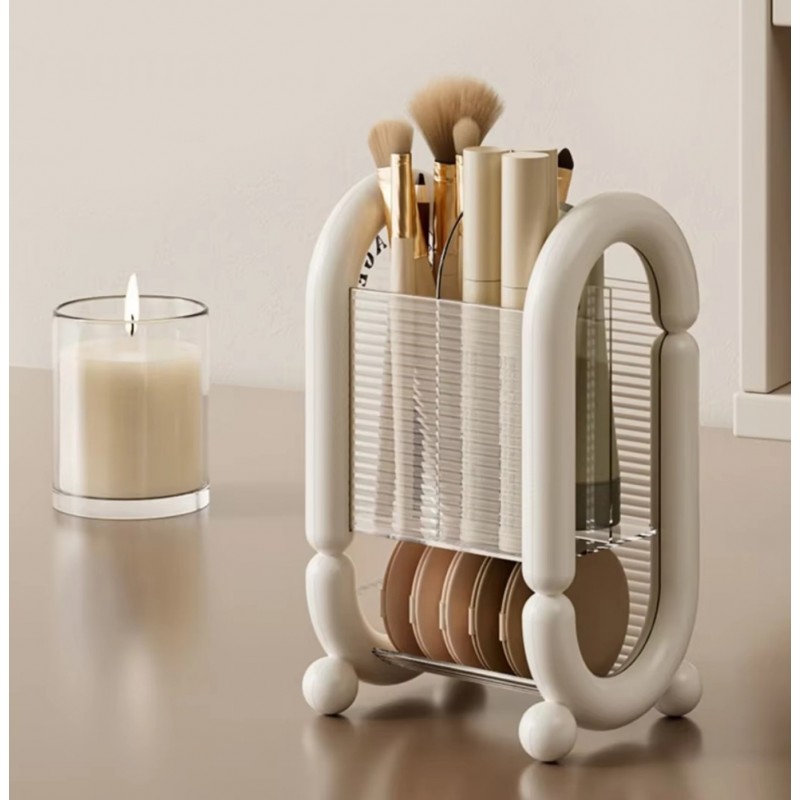 Organizer na pędzle, kosmetyki kremowy 20cm x 12cm CB59 - obrazek 7