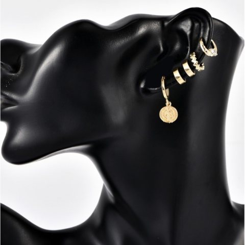 KOLCZYKI zestaw 5w1 nausznice K1515