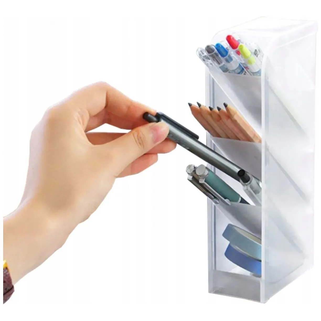 Wielofunkcyjny plastikowy organizer na biurko 7,4x20,3x9cm CB18B - obrazek 3