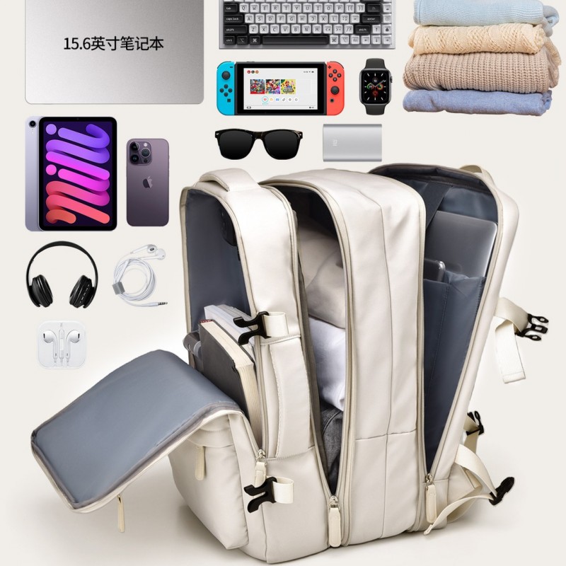 Plecak podróżny, kabinowy do samolotu, wodoodporny z USB, 44x30x16/26cm PL178 - obrazek 9