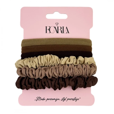 Zestaw frotek gumek 6w1 na plakietce odcienie brązu, kremu GUM153K