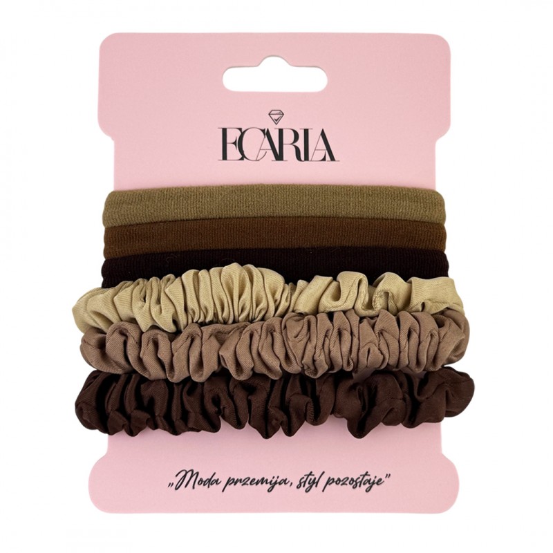 Zestaw frotek gumek 6w1 na plakietce odcienie brązu, kremu GUM153K