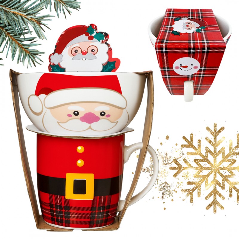 KUBEK ŚWIĄTECZNY 350 ml - zestaw z miseczką 400 ml KB37WZ4