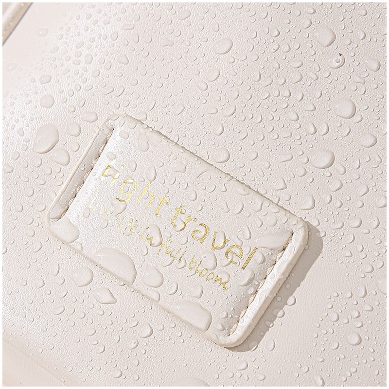 Kosmetyczka organizer na kosmetyki z rączką 17x7x19cm kremowa KS128B - obrazek 8