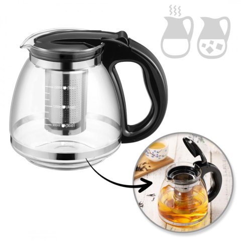 Żaroodporny dzbanek z zaparzaczem i pokrywką  2000 ml - DZ08