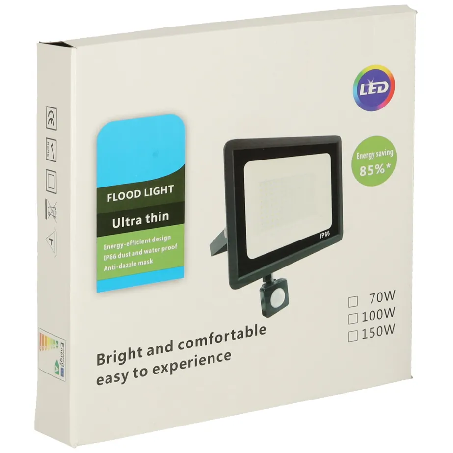 Reflektor LED 100W z czujnikiem ruchu IP66 biała zimna na zewnątrz - obrazek 10