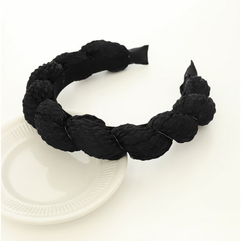 OPASKA DO WŁOSÓW Pleciona gruba CZARNA O419CZ - obrazek 2