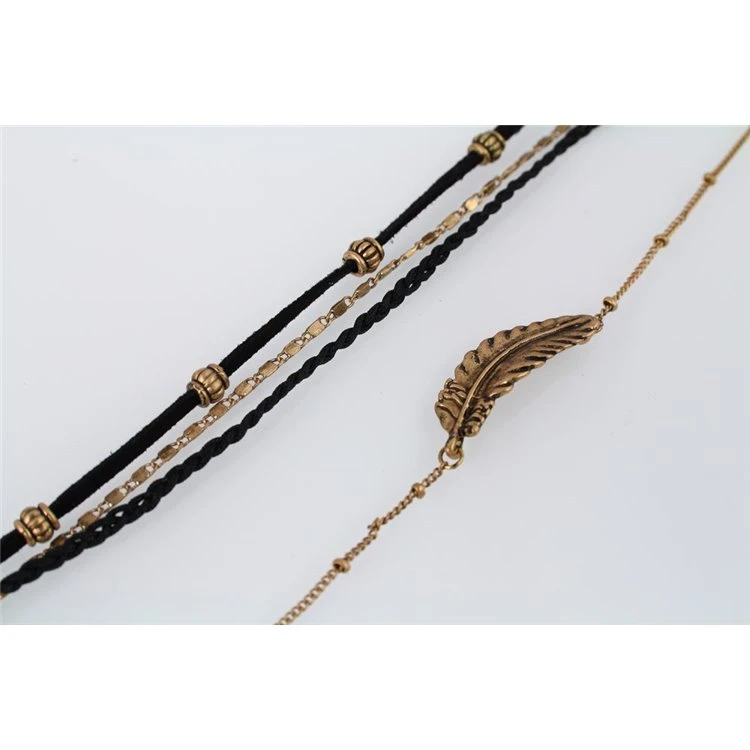 NASZYJNIK CHOKER BLACK GOLD N522 - obrazek 2