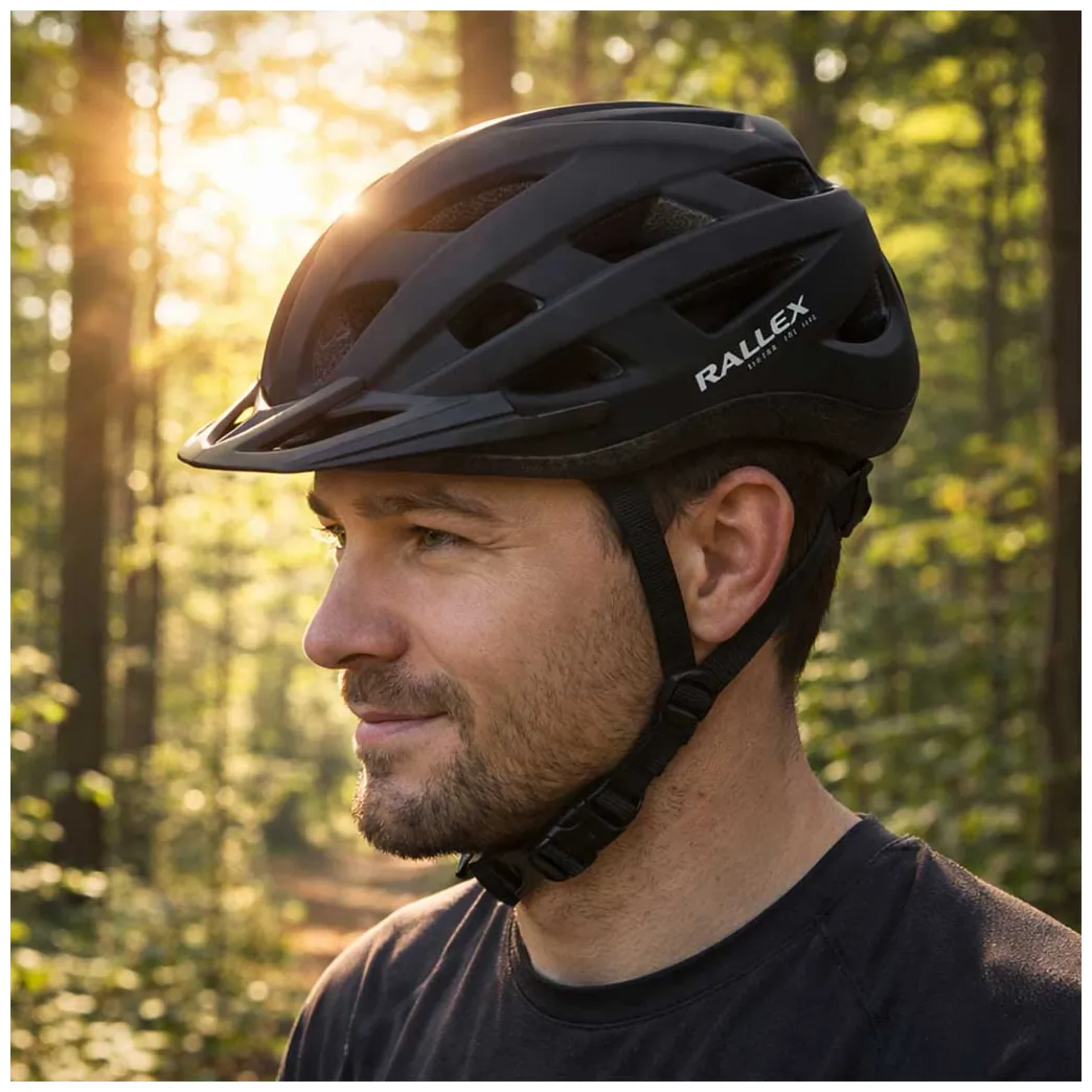Kask rowerowy na rower RALLEX damski męski regulowany czarny L 58-62cm - obrazek 7