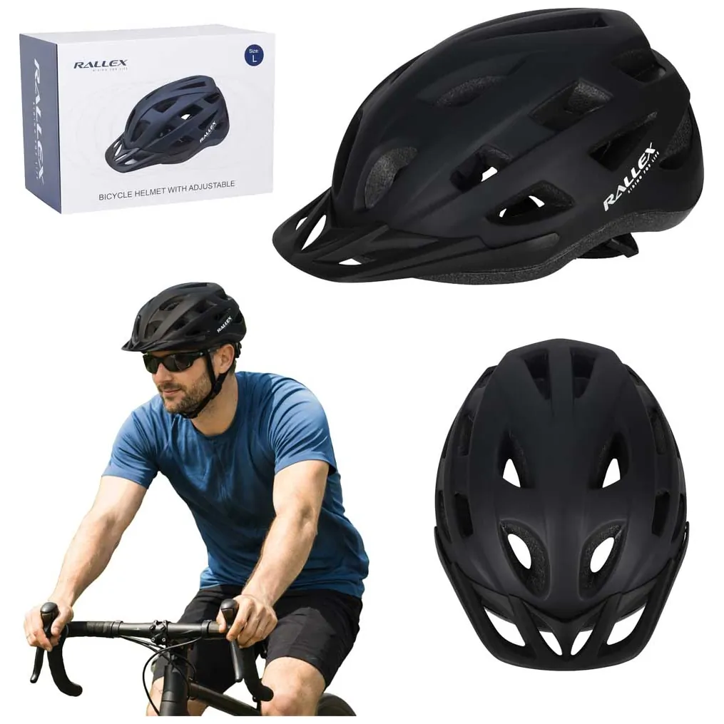 Kask rowerowy na rower RALLEX damski męski regulowany czarny L 58-62cm - obrazek 9
