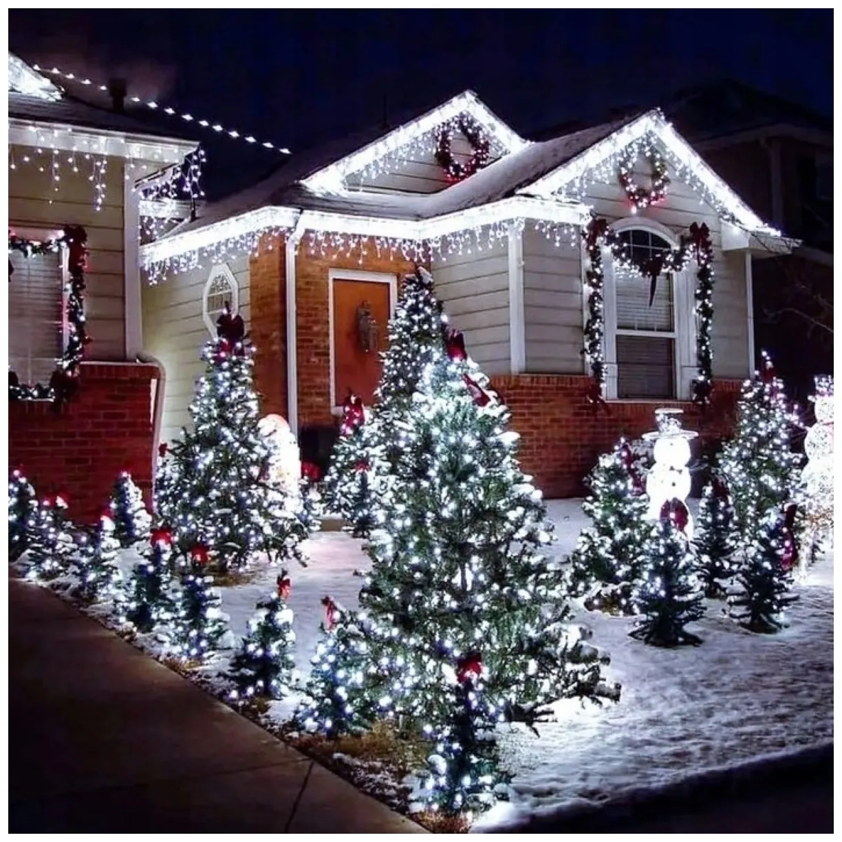 Światełka lampki wewnętrzne/zewnętrzne 300 LED Białe - obrazek 6