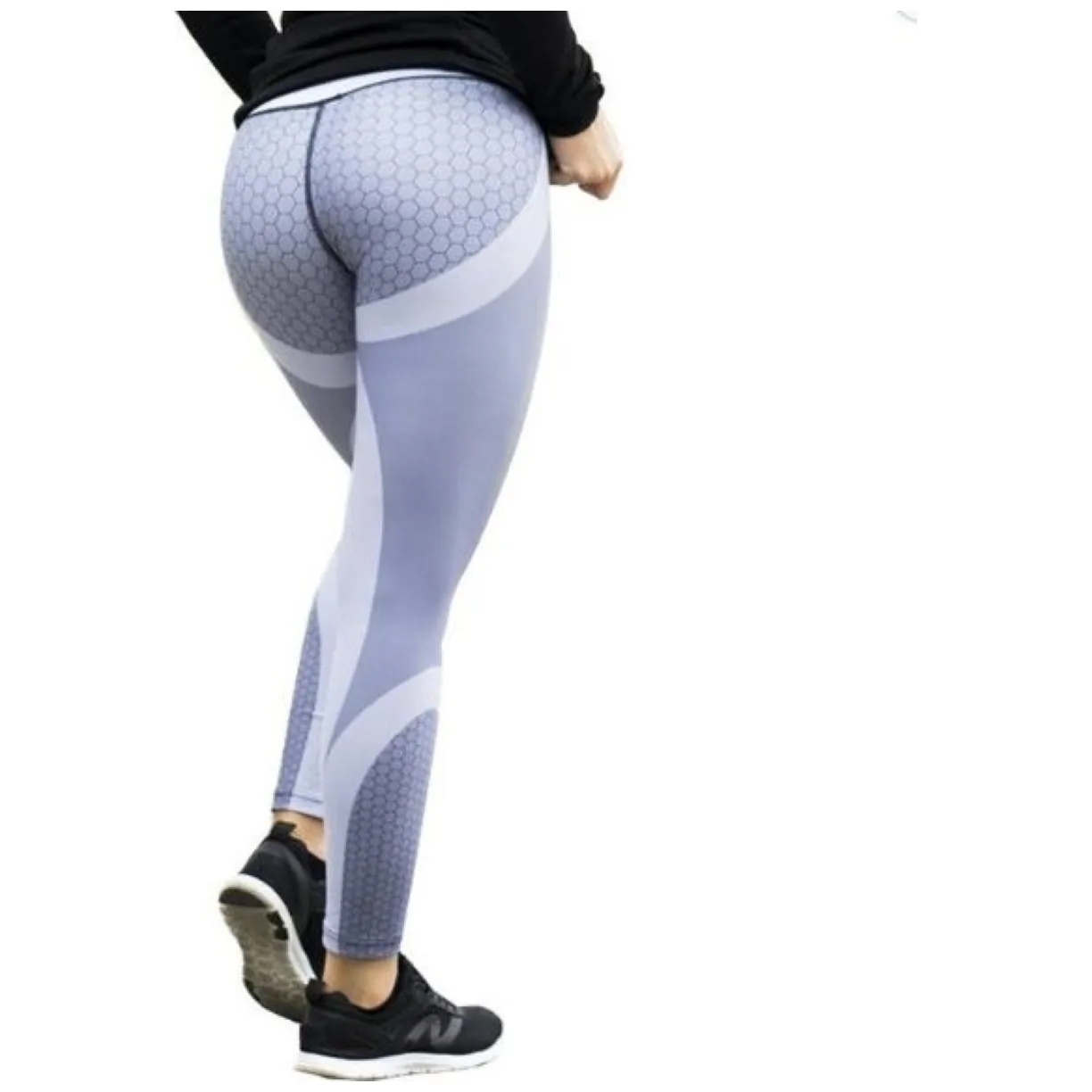Sportowe Legginsy Fitness Trening Szare L LEG21L - obrazek 3