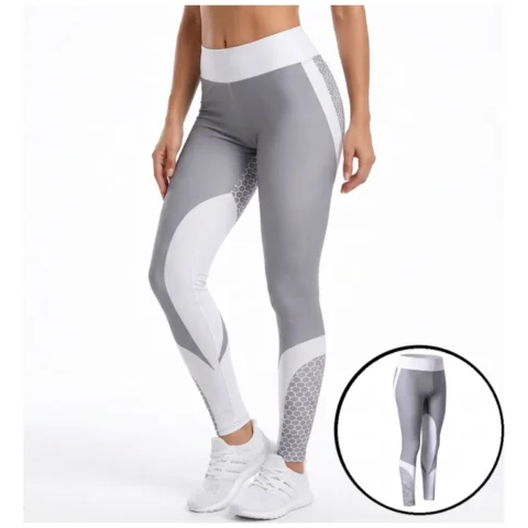 Sportowe Legginsy Fitness Trening Szare L LEG21L