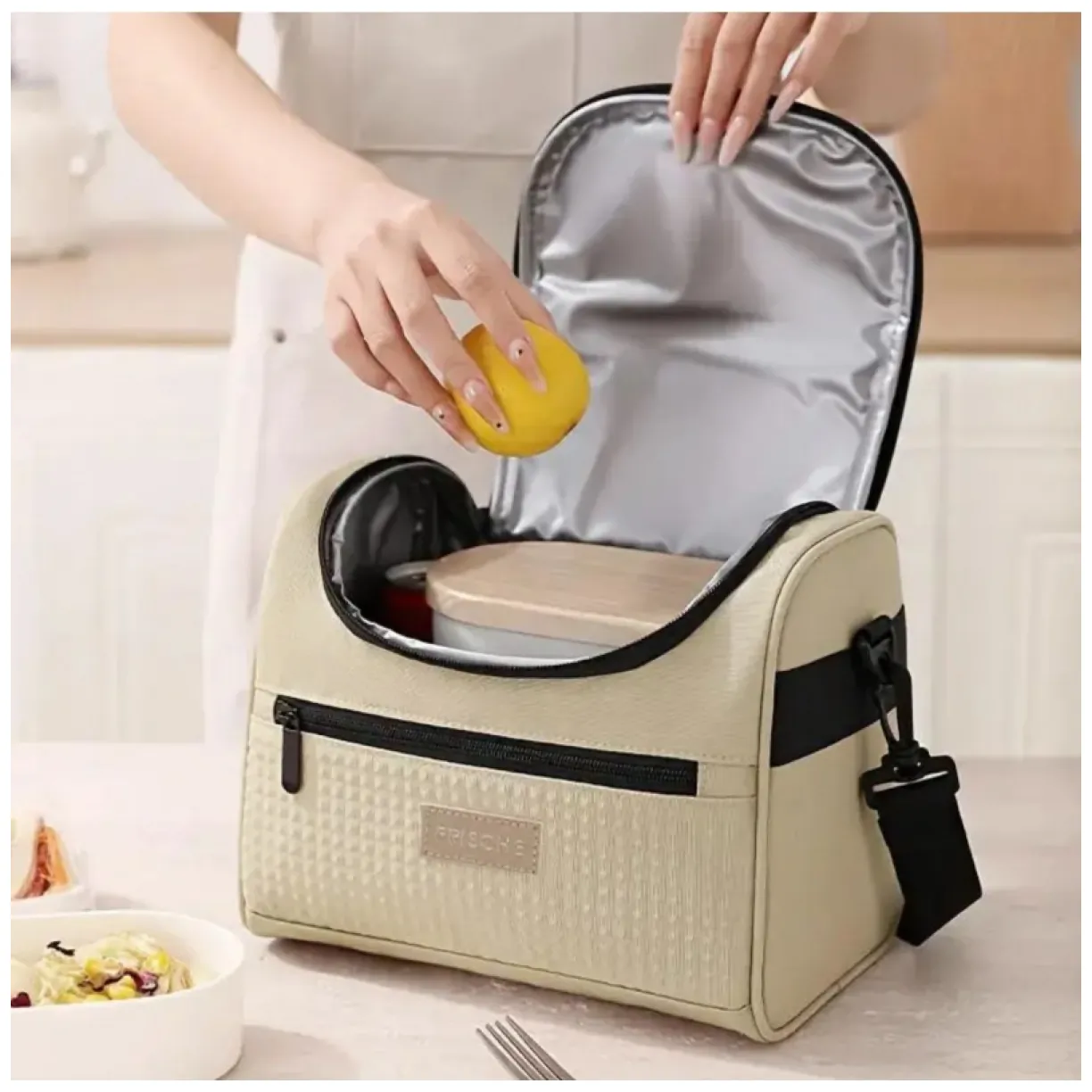 Torba termiczna do przenoszenia żywności LUNCH BOX 25x20,5x16,5 cm KP05K - obrazek 7