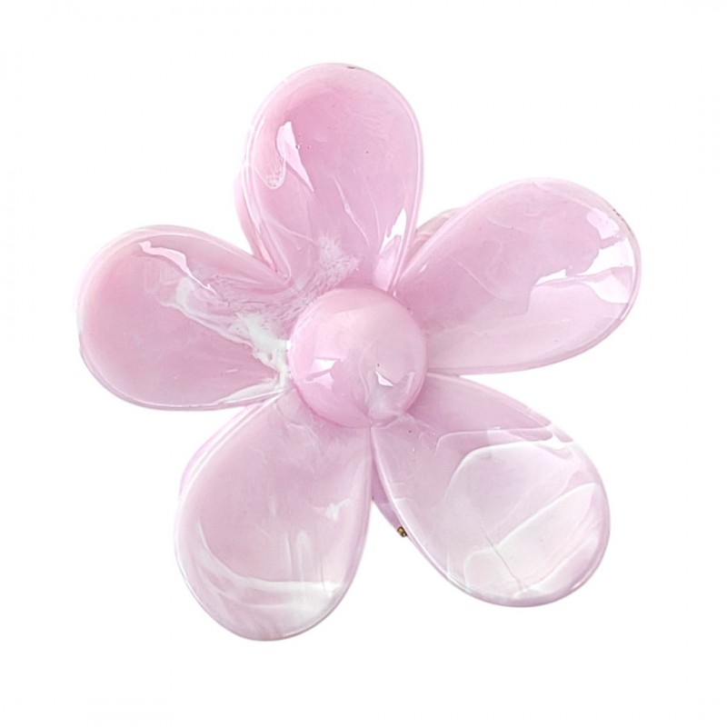 Spinka do włosów klamra XL kwiat Marmurek różowy 7,5 x 8cm SP379R - obrazek 2