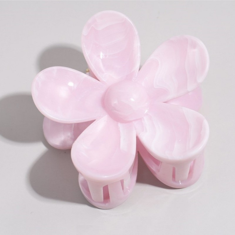 Spinka do włosów klamra XL kwiat Marmurek różowy 7,5 x 8cm SP379R - obrazek 3