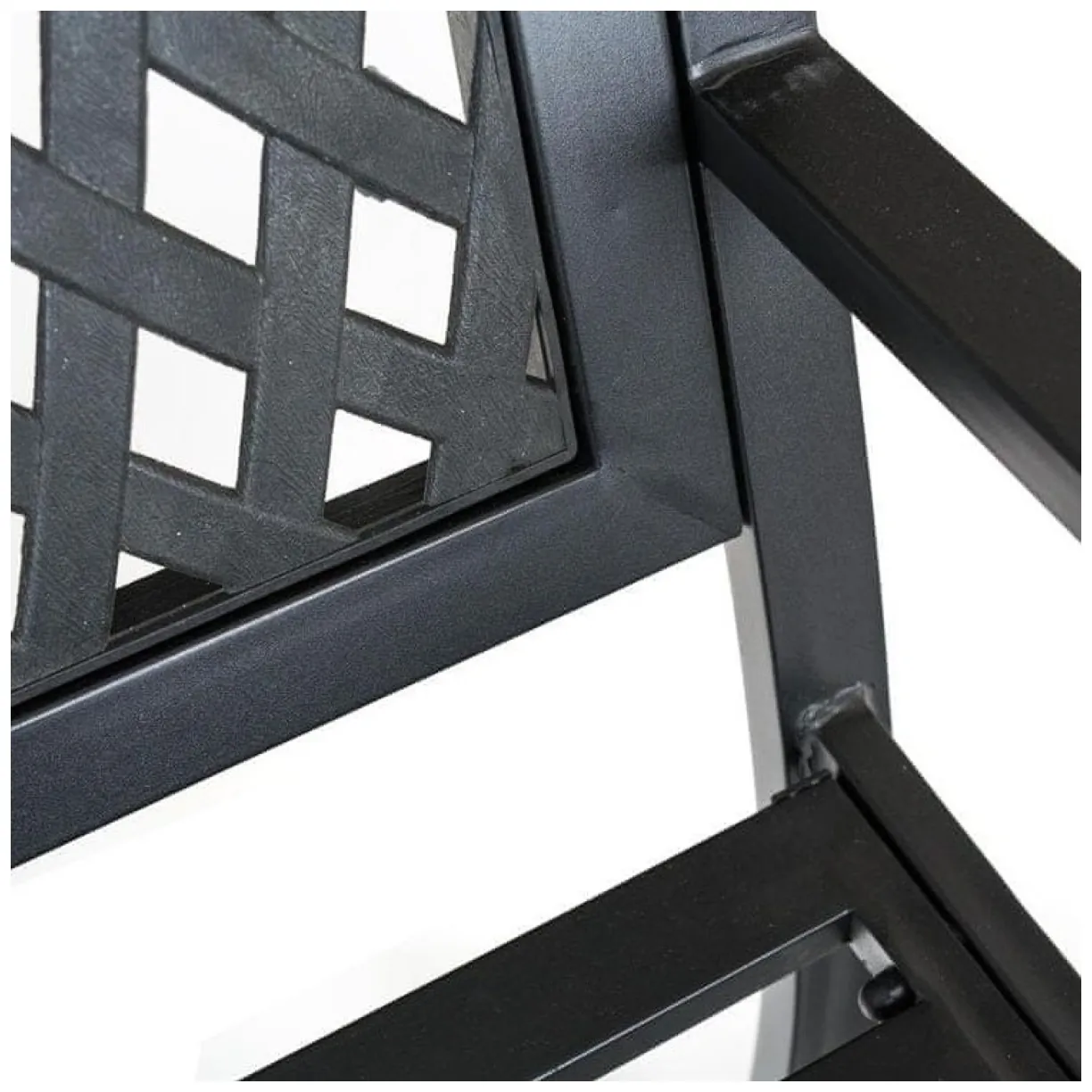 Ławka ogrodowa z oparciem, parkowa, metalowa z PCV, 118 x 50 x 75cm czarna LAW01 - obrazek 6