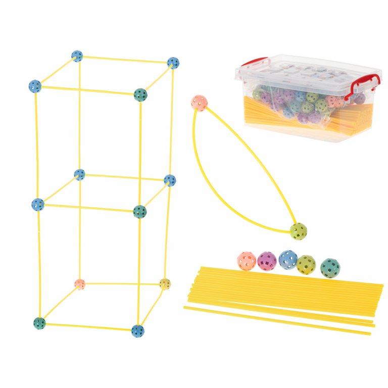 Klocki konstrukcyjne rurki słomki patyczki kreatywne baza namiot domek 320el.