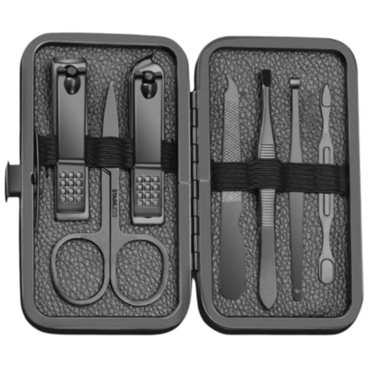 Zestaw akcesoriów do manicure, pedicure w etui, czarny 12w1 AK21 - obrazek 2