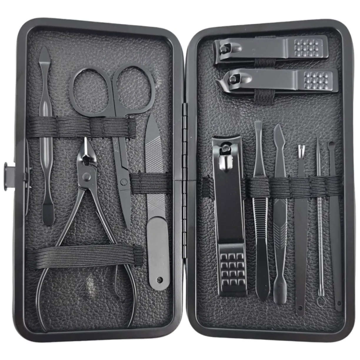 Zestaw akcesoriów do manicure, pedicure w etui, czarny 12w1 AK21 - obrazek 8