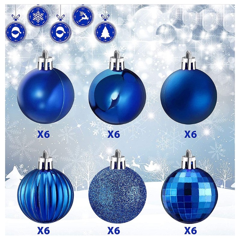 Komplet bombek 36szt w opakowaniu czarne 5,5cm, bombki na choinkę BSN08WZ3 - obrazek 3