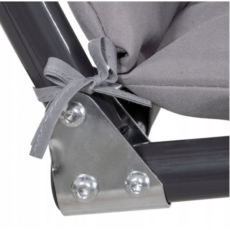 Huśtawka ogrodowa 3-osobowa z baldachimem i 2 poduszkami, grafitowa HO01 - obrazek 10